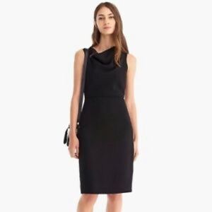 J.Crew Cowl Neck Sheath in Black 365 Wool Dress